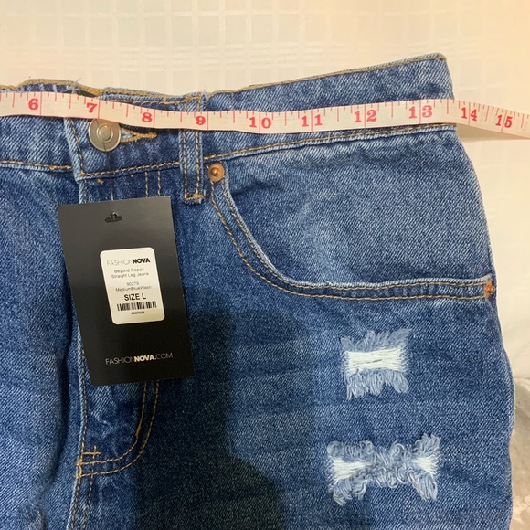 NWT Fashion Nova Beyond Repair Straight Leg Jeans - Picture 7 of 13